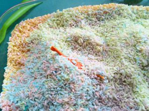 gekleurde rijst - opgraving