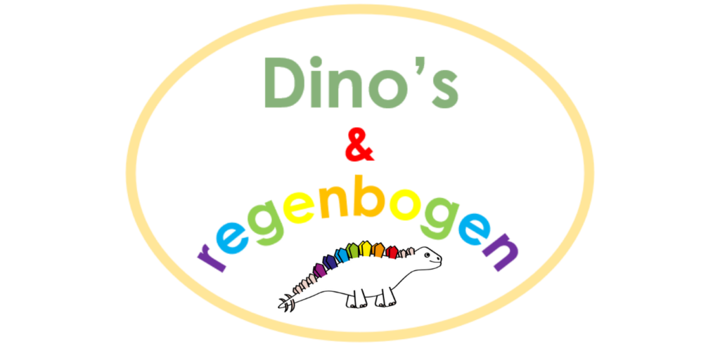 Dino's en regenbogen banner