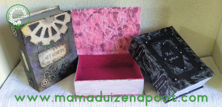 Een boekdoosje maken van karton – Mama Duizendpoot